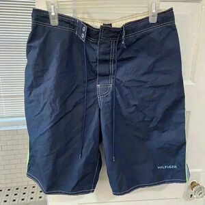 Tommy Hilfiger vintage navy blue long inseam board‎ short swim trunks